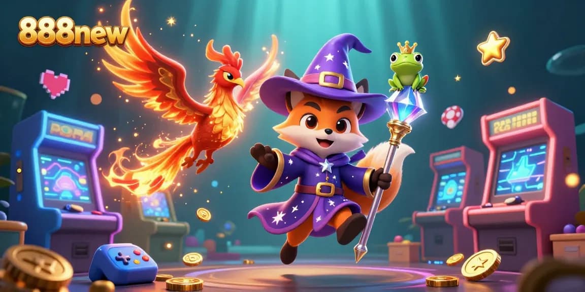 Experience 888new's thrilling gaming adventure featuring dynamic wizards and arcade magic.