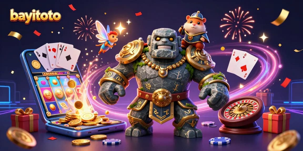 Join the bayitoto for exciting slots and thrilling gaming experiences, featuring vibrant 3D illustrations.
