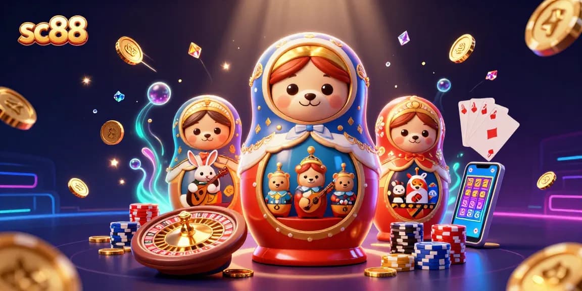 Win big with sc88 by engaging in vibrant casino action illustrated with cartoon bears and shimmering gold.