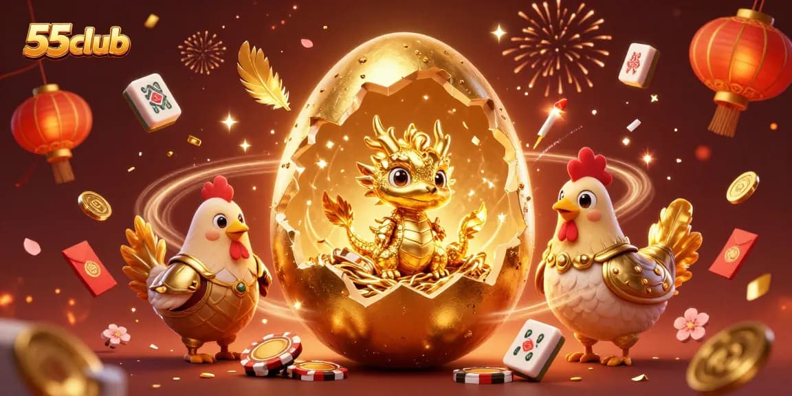 Engage in thrilling action with 55club's golden egg revealing a magical poker experience.