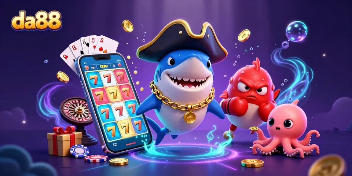 Engage with da88's vibrant underwater casino adventure featuring characters and dynamic game elements.