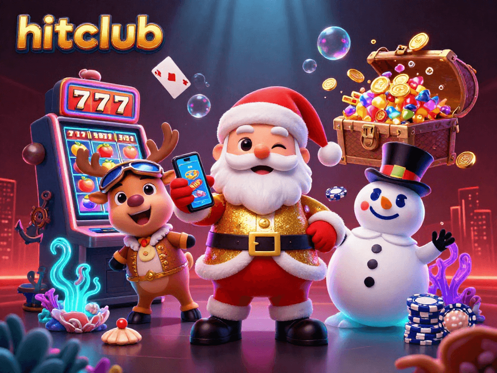 Hitclub celebrates gaming with Santa and friends amidst vibrant slots and rich prizes!