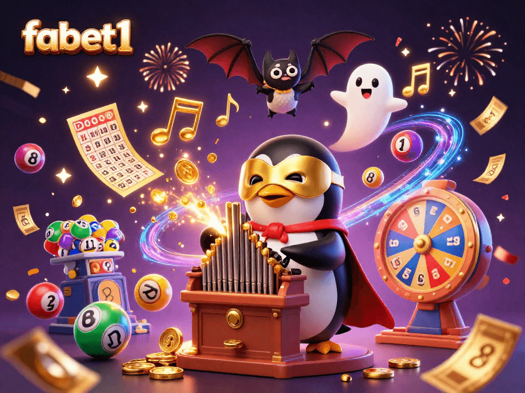 Join fabet1's thrilling casino action with colorful lottery elements and celebratory effects.