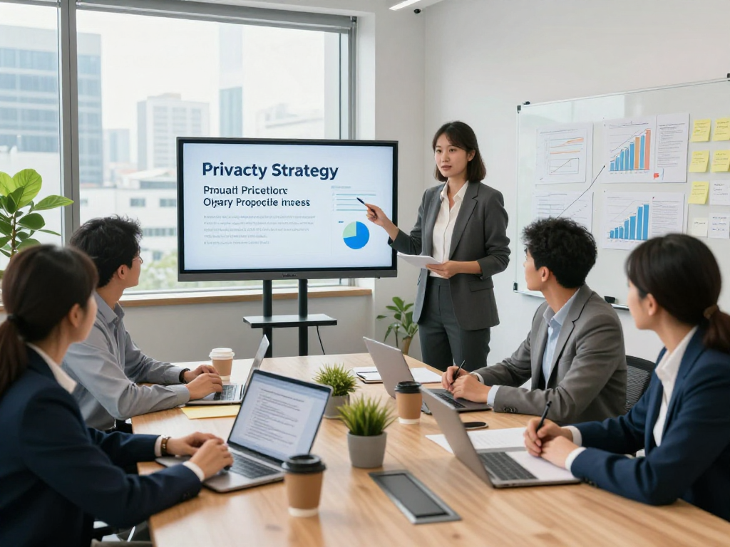 Startseite von MUNAS Consulting zeigt ein engagiertes Team, das datenschutzrechtliche Strategien in einem modernen Büro diskutiert.