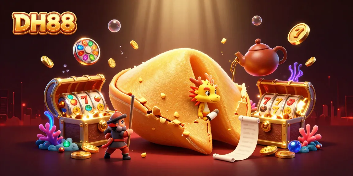 Engage with thrilling casino adventures featuring DH88's 3D golden fortune cookie and dynamic slot elements.