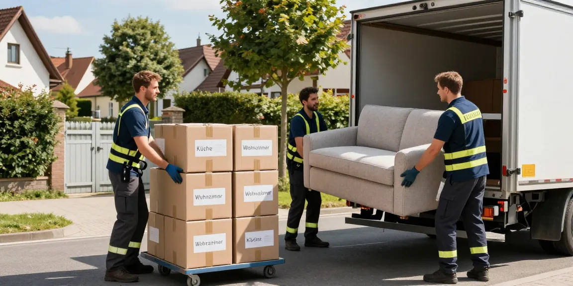 Umzugsunternehmen Schwetzingen lädt Möbel sorgfältig in das Umzugsfahrzeug.