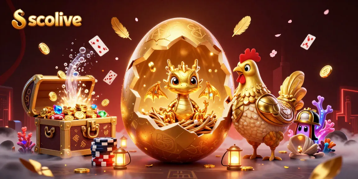 Socolive features a golden dragon with poker chips, immersed in a vibrant casino scene.
