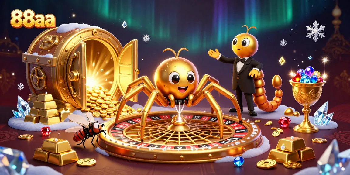 Experience excitement with 88aa while betting at a roulette-themed spider web casino.