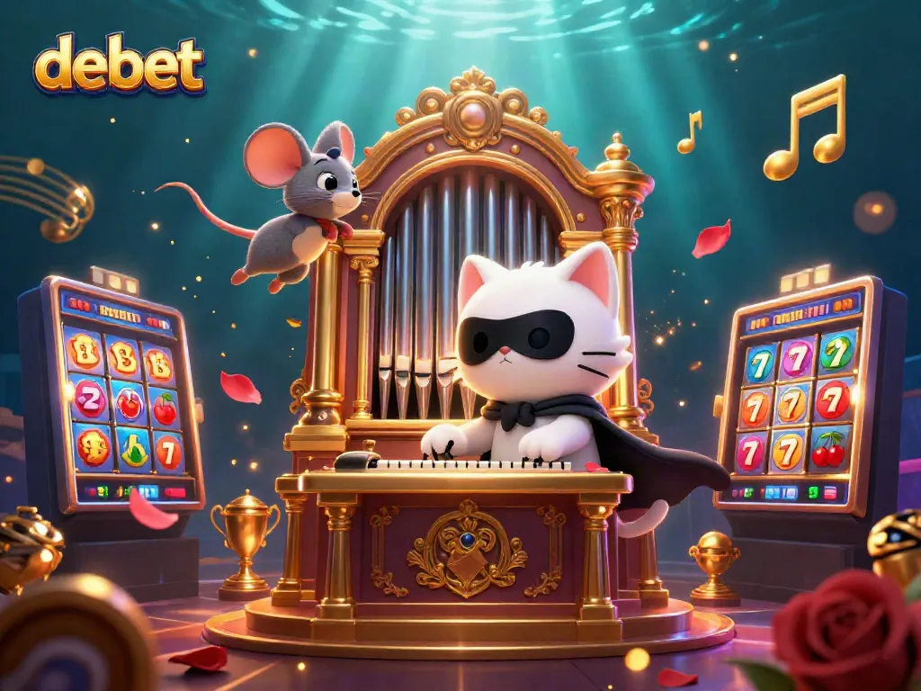 Experience the thrill of debet at the casino with a captivating 3D illustration of exciting slots and enchanting characters.