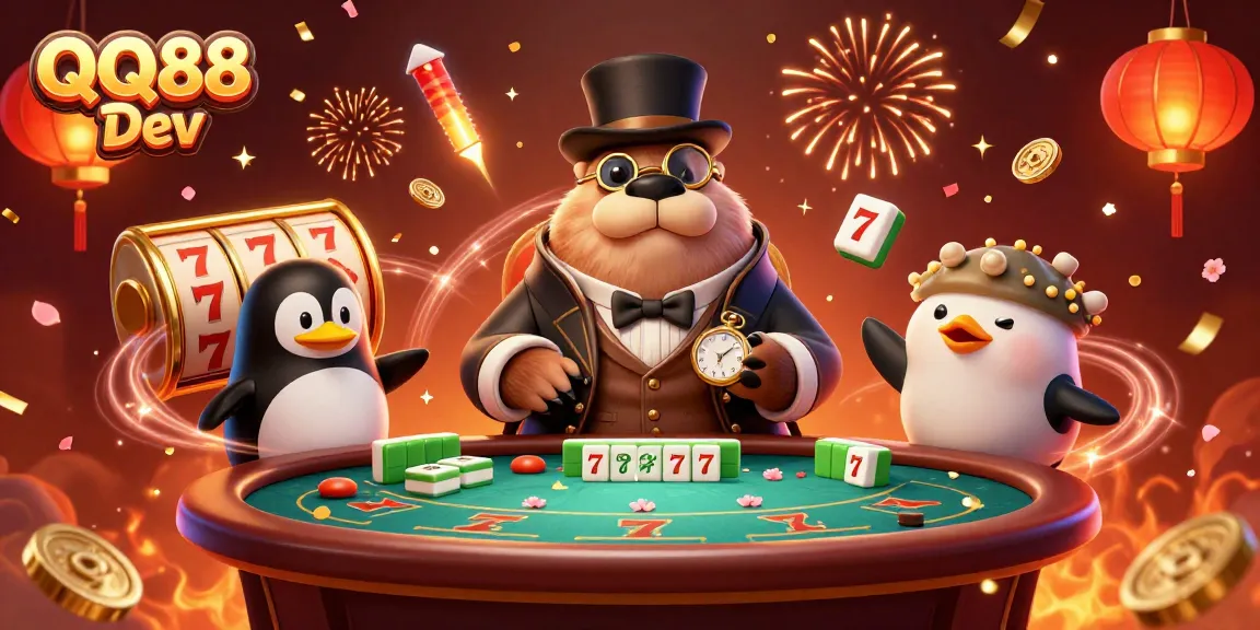 Engage in thrilling wins with QQ88 Dev at an exciting underwater poker match featuring whimsical characters.
