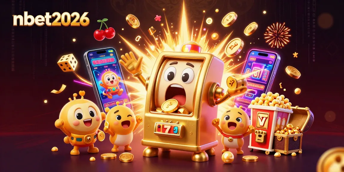 Experience nbet2026's golden slot machine triumph, overflowing coins, and cheering in a vibrant casino scene.