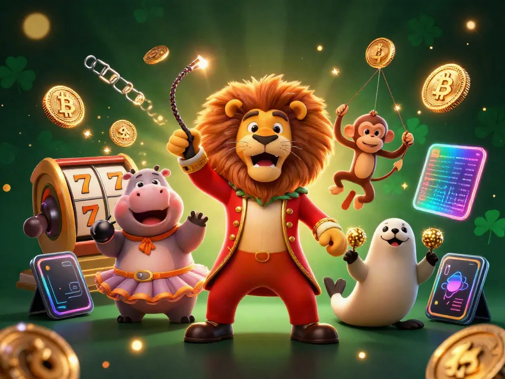 Engage in thrilling jackpots at EE88 with vibrant 3D circus characters amid dynamic gaming elements.