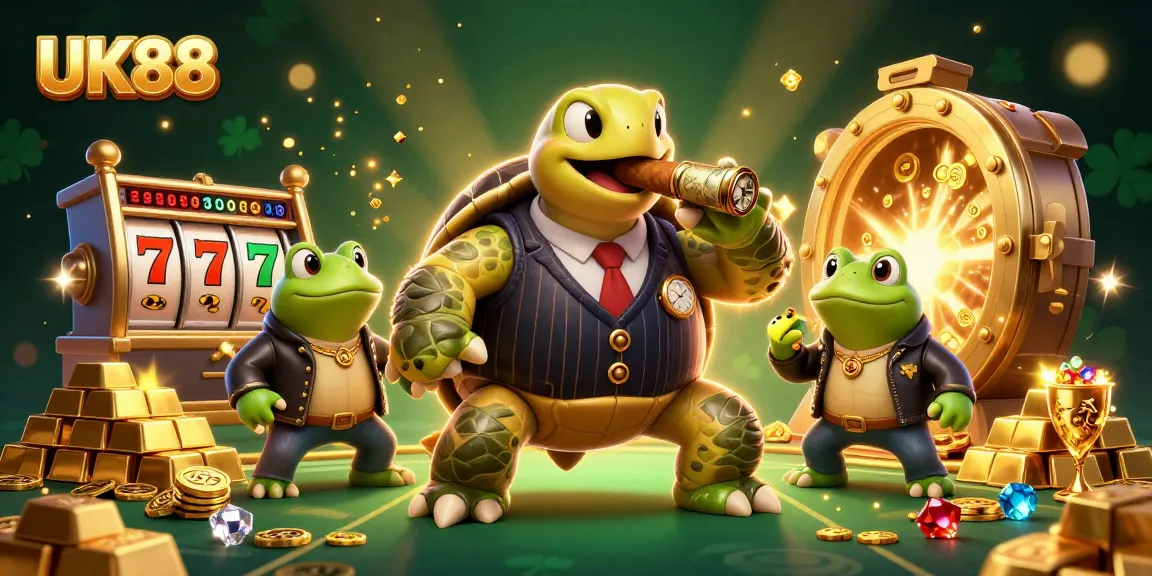 Experience UK88's thrilling gambling adventure with vibrant 3D characters and dynamic visuals.
