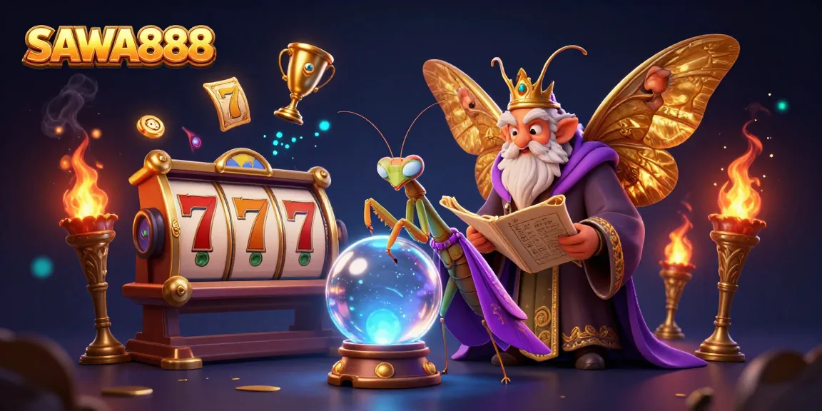 Spin winning reels with SAWA888's immersive slot games showcased in a vibrant illustration.