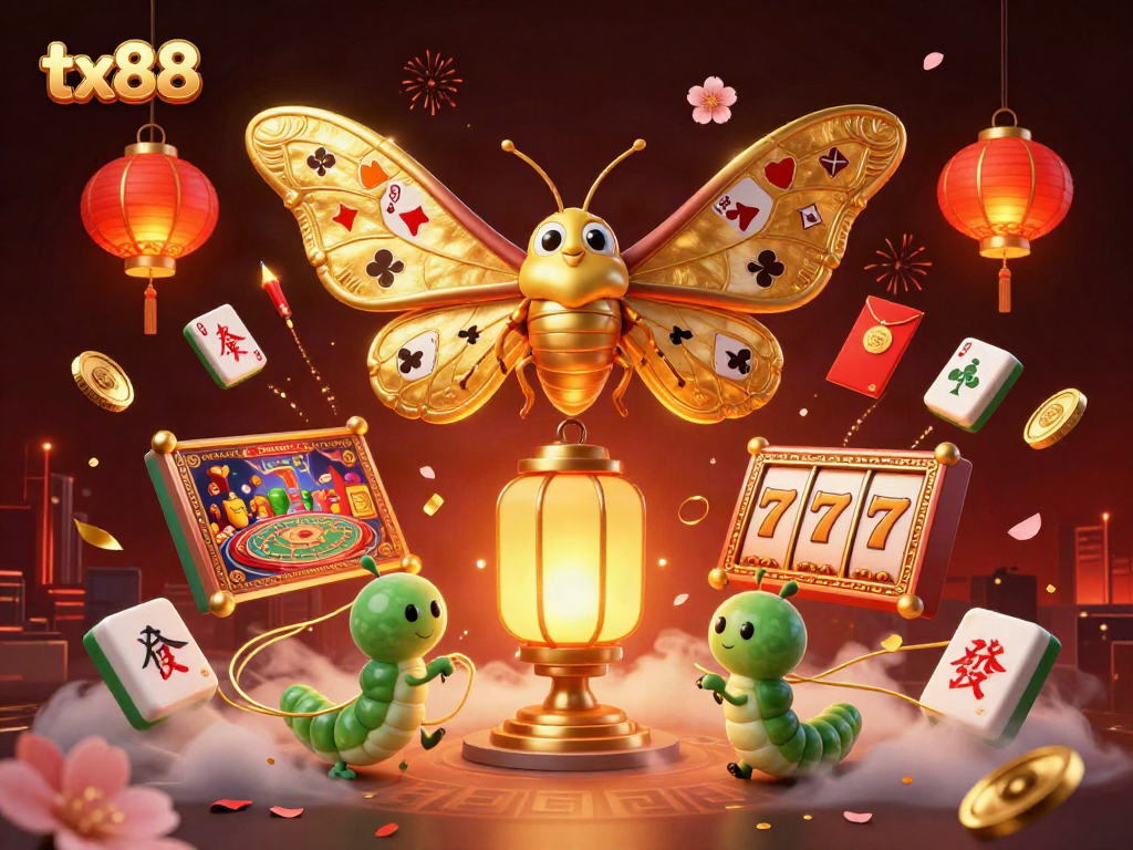 Experience winning gaming adventures with tx88 in this vibrant 3D casino illustration.