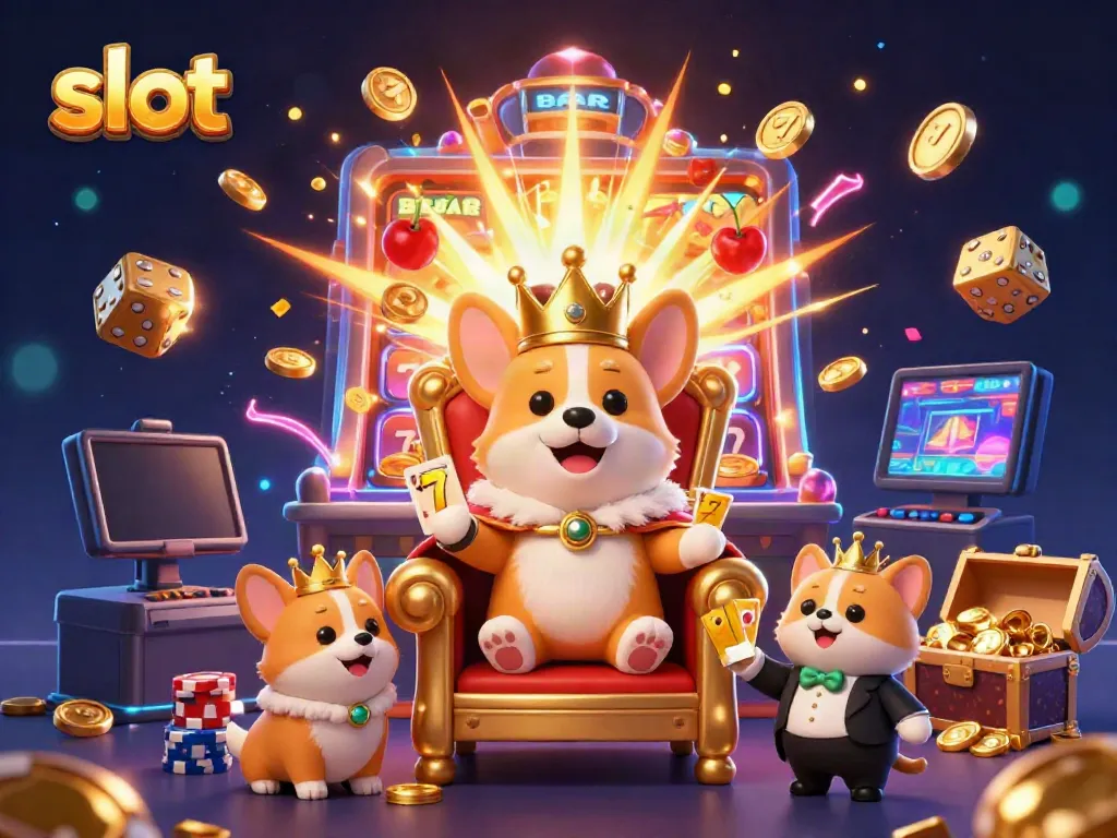 Experience thrilling slot gameplay with colorful symbols and jackpot excitement in this vibrant casino scene.