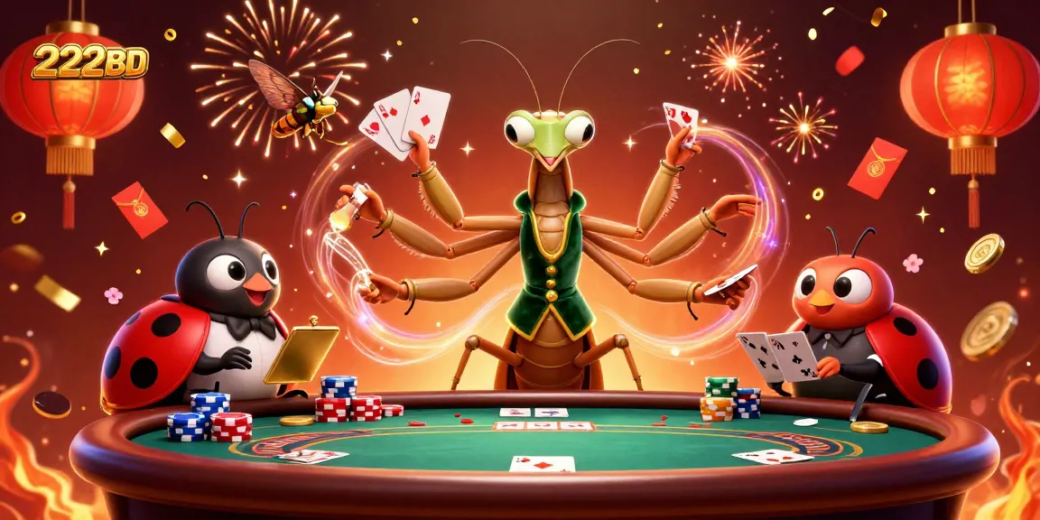 Engage with 222BD, as vibrant characters celebrate at a dynamic casino scene filled with excitement.