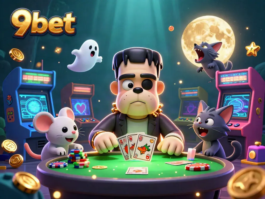 Experience thrilling action at 9bet with vibrant 3D characters and casino elements in a magical scene.