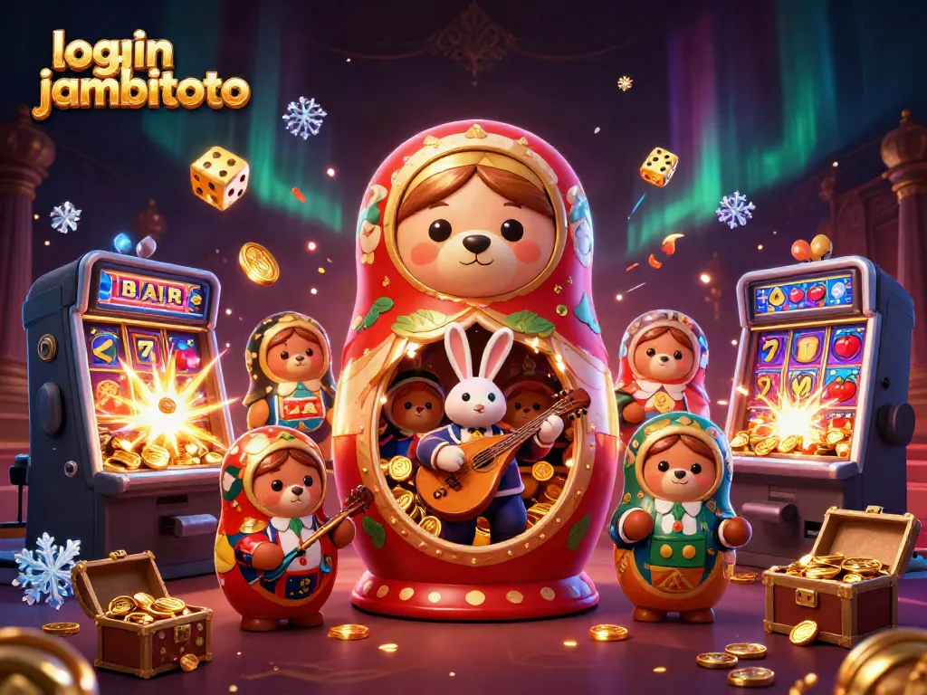 Experience the excitement with login jambitoto in this vibrant 3D casino-themed illustration.