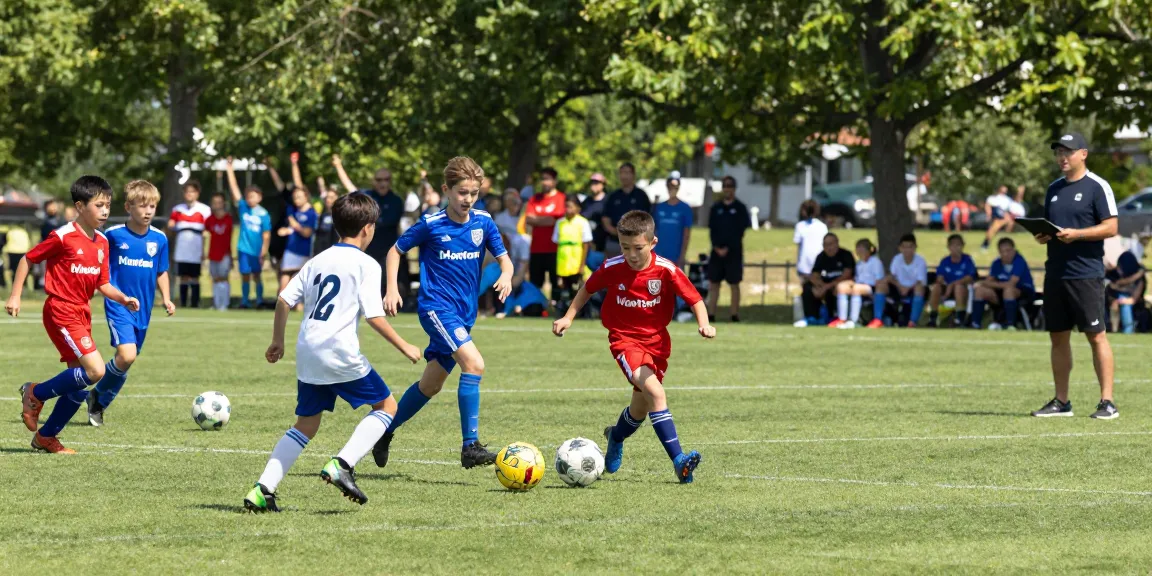 Fußball Online-Shop mit hochwertigen Mantom-Fußbällen auf dem Spielfeld.