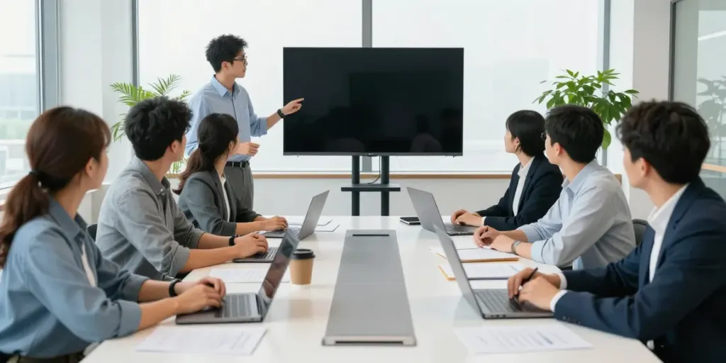 Equipe de profissionais colaborando em um ambiente moderno de escritório sobre bpi empresas.