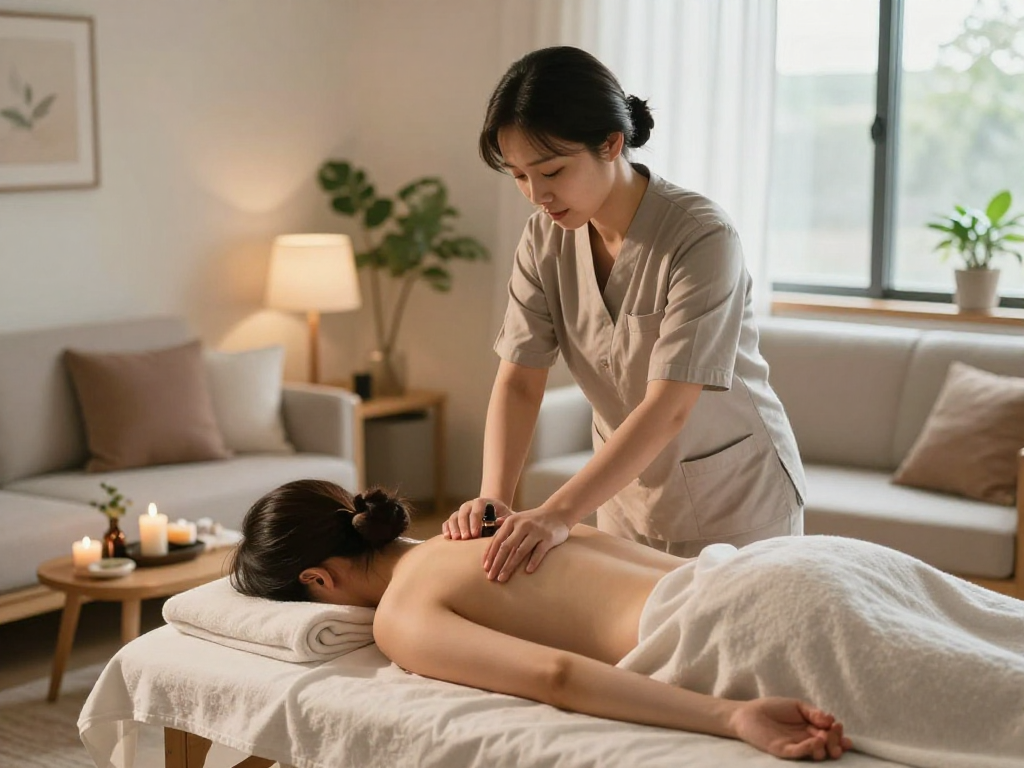신림동출장마사지 providing a serene home care experience with a professional therapist.