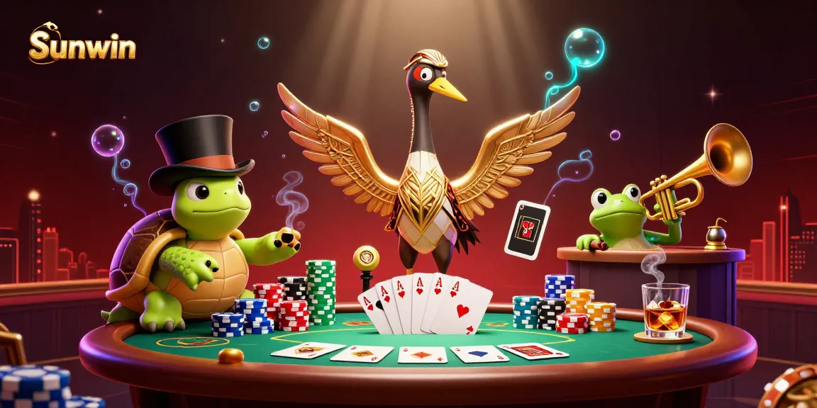 Experience exciting gameplay with Sunwin at a vibrant speakeasy, featuring poker elements and rich detail.