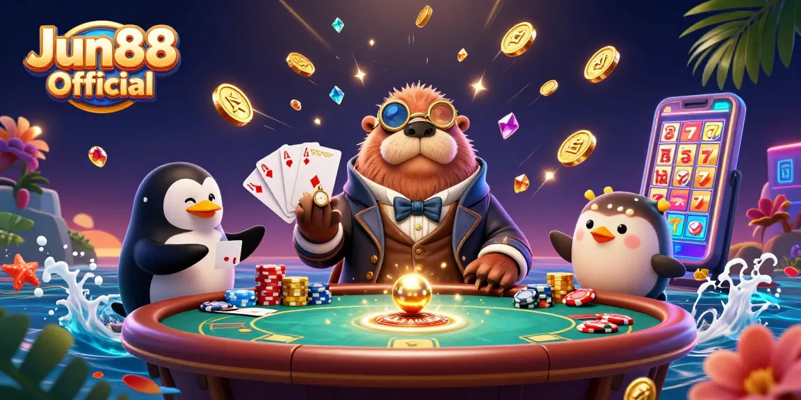 Engage in thrilling underwater poker with Jun88 Official at the vibrant casino scene.