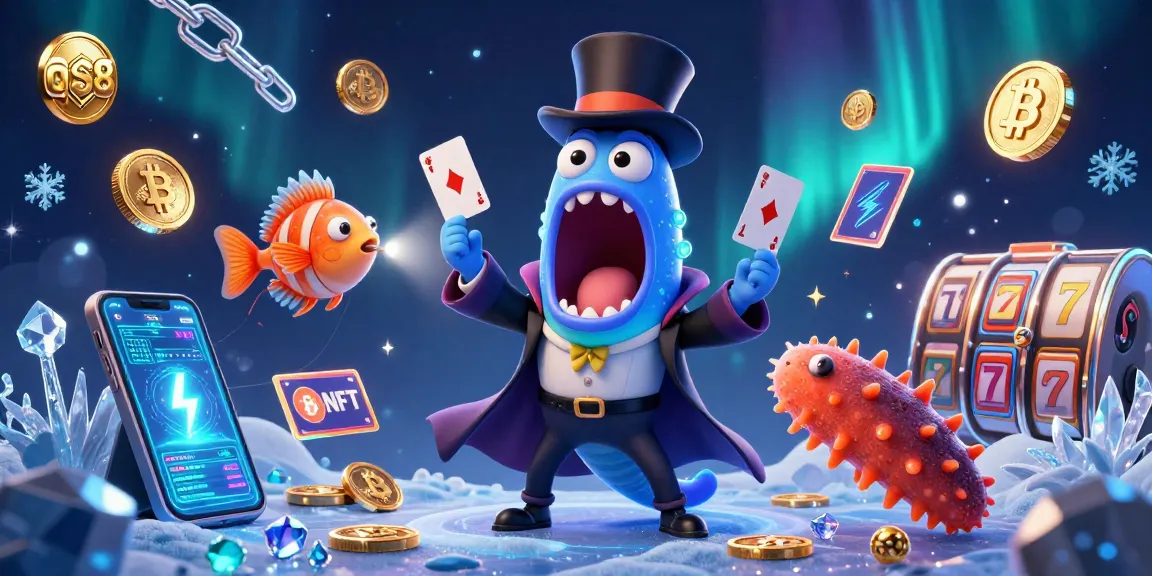 Experience the thrill of QS88 with a vibrant, animated casino scene featuring captivating deep-sea creatures.