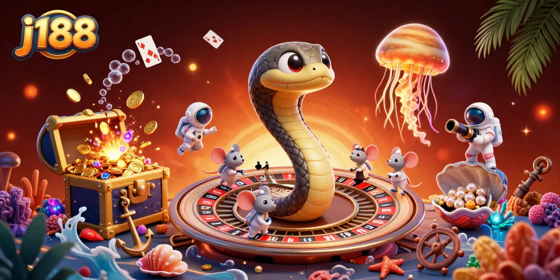 Engage with the thrilling j188 casino experience featuring betting astronaut mice and vibrant cosmic elements.