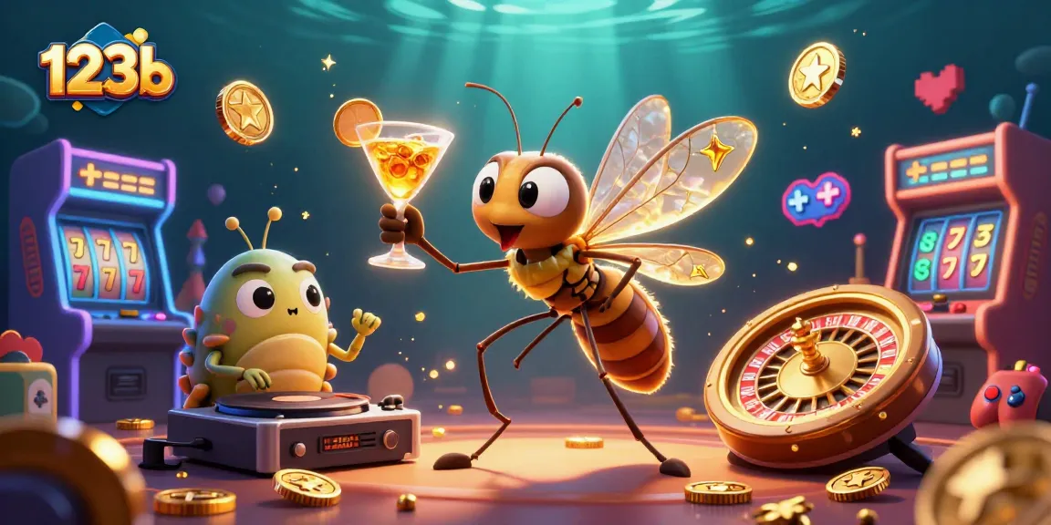 Experience the vibrant energy of 123b with a casino mascot and dynamic gaming elements.