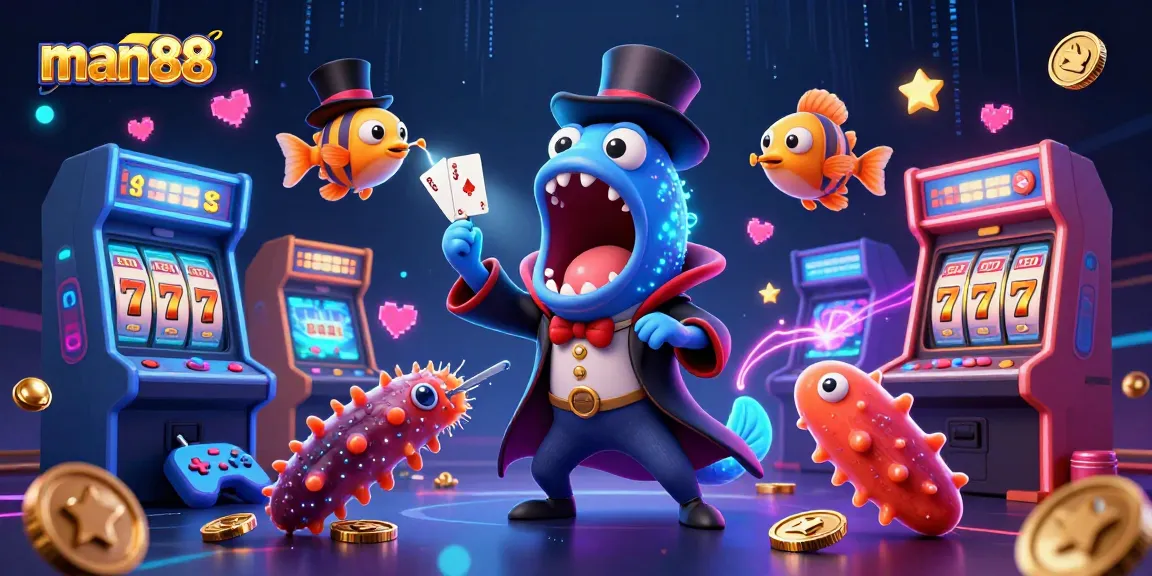 Experience thrilling man88 card tricks in a vibrant underwater casino scene.