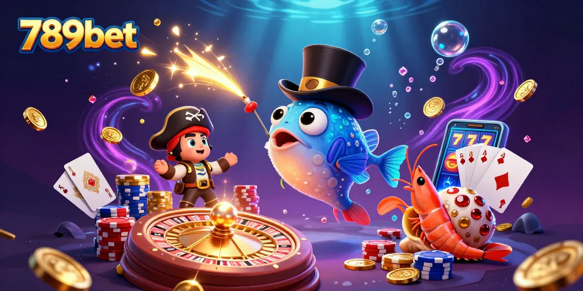 Catch winning moments with 789bet as the anglerfish attracts coins in this vibrant casino scene.